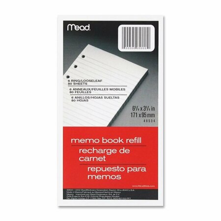 COOLCRAFTS 6 x 4 in. Memo Book Refill Pages - White - 80 Count & 6 hole CO3749434